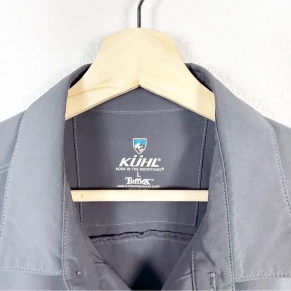 Kuhl Men’s Renegade Short Sleeve Button Down Skirt in Carbon Grey Size Large - Picture 4 of 10